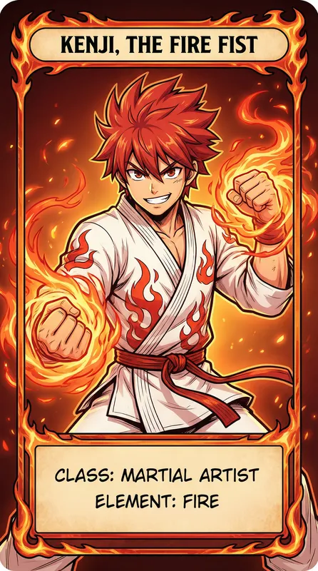 烈焰拳师角色卡片——今日黑料精选动漫角色